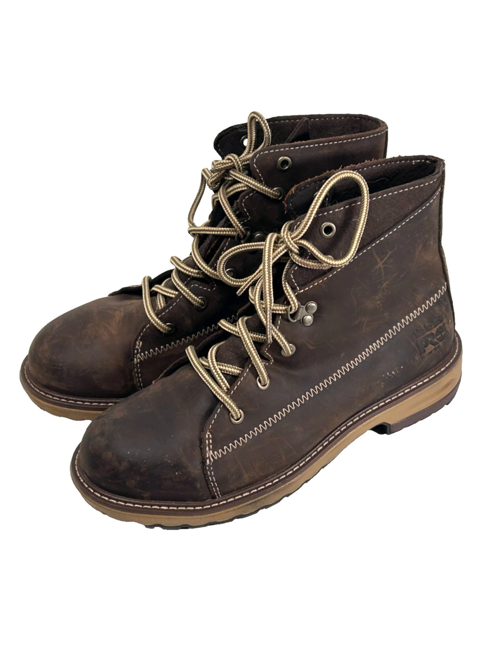 Timberland PRO Hightower 6" A1KJR Dark Brown Alloy Toe Work Boots Womens Size 7